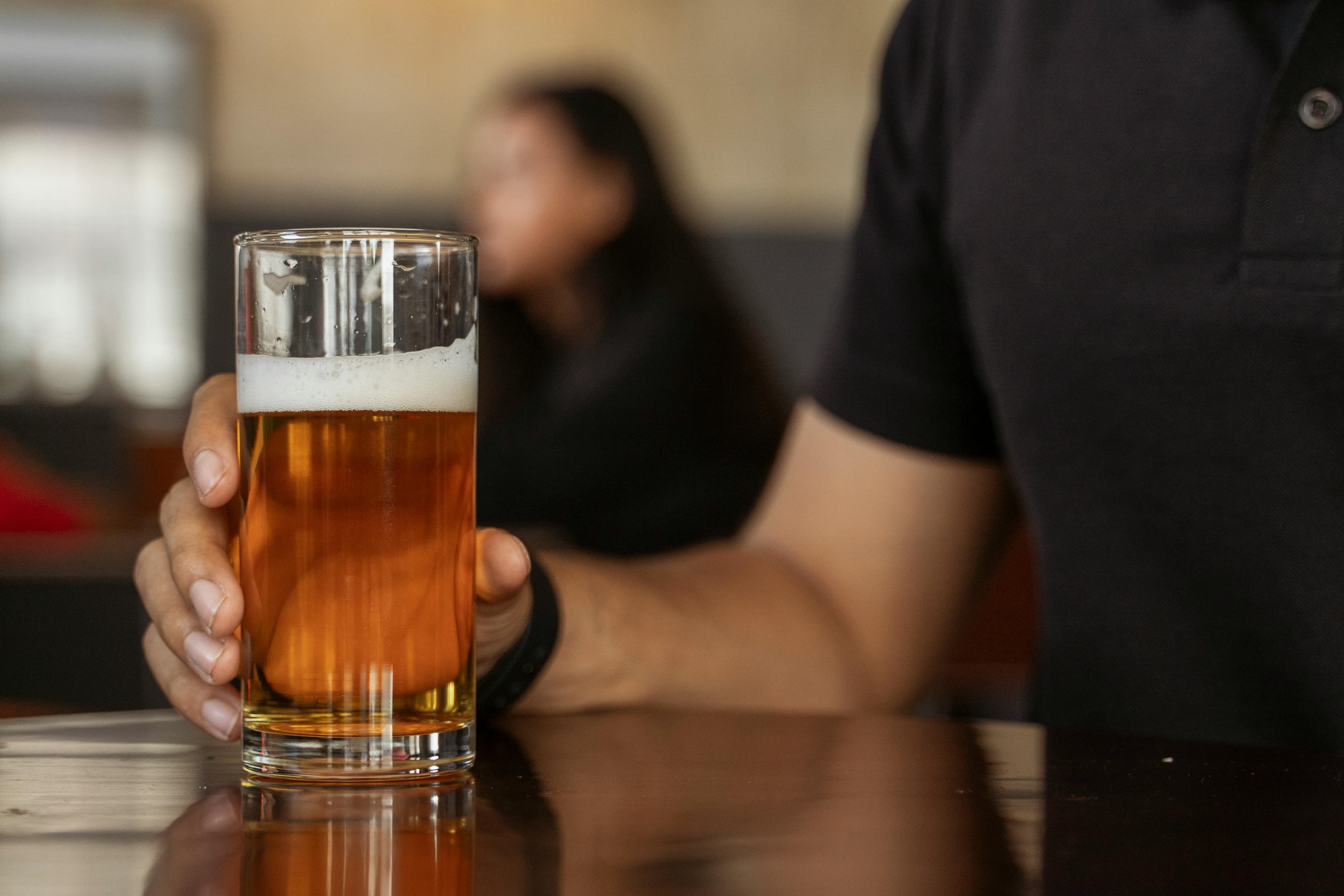Glass of beer.