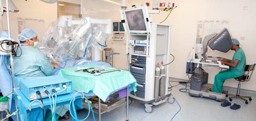 Photograph of robotic surgery.