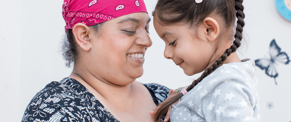 A photo of Rajvinter with her daughter.