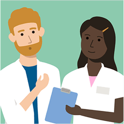 An illustration of two doctors.