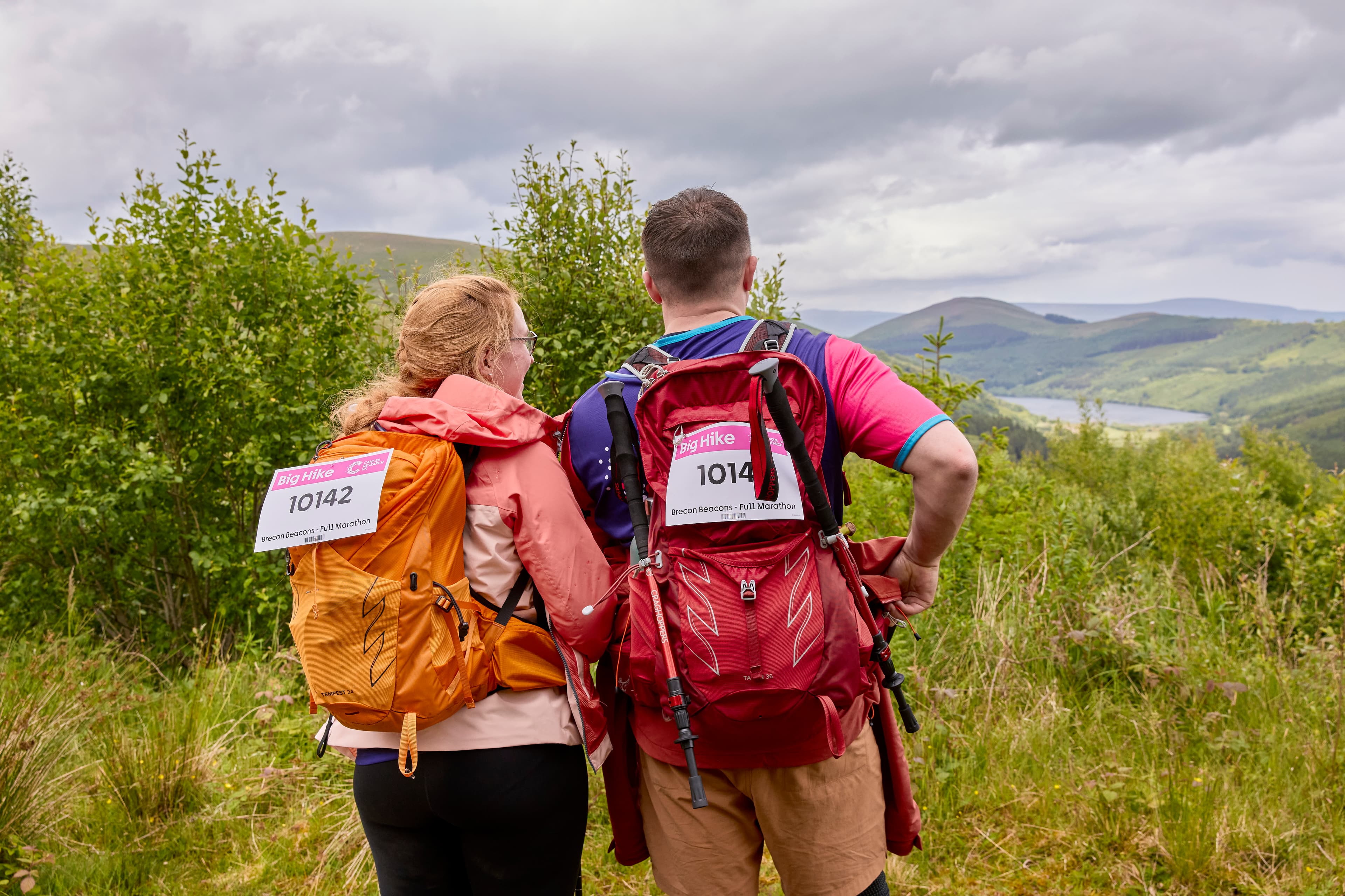 A Big Hike participant couple admiring the countryside view.