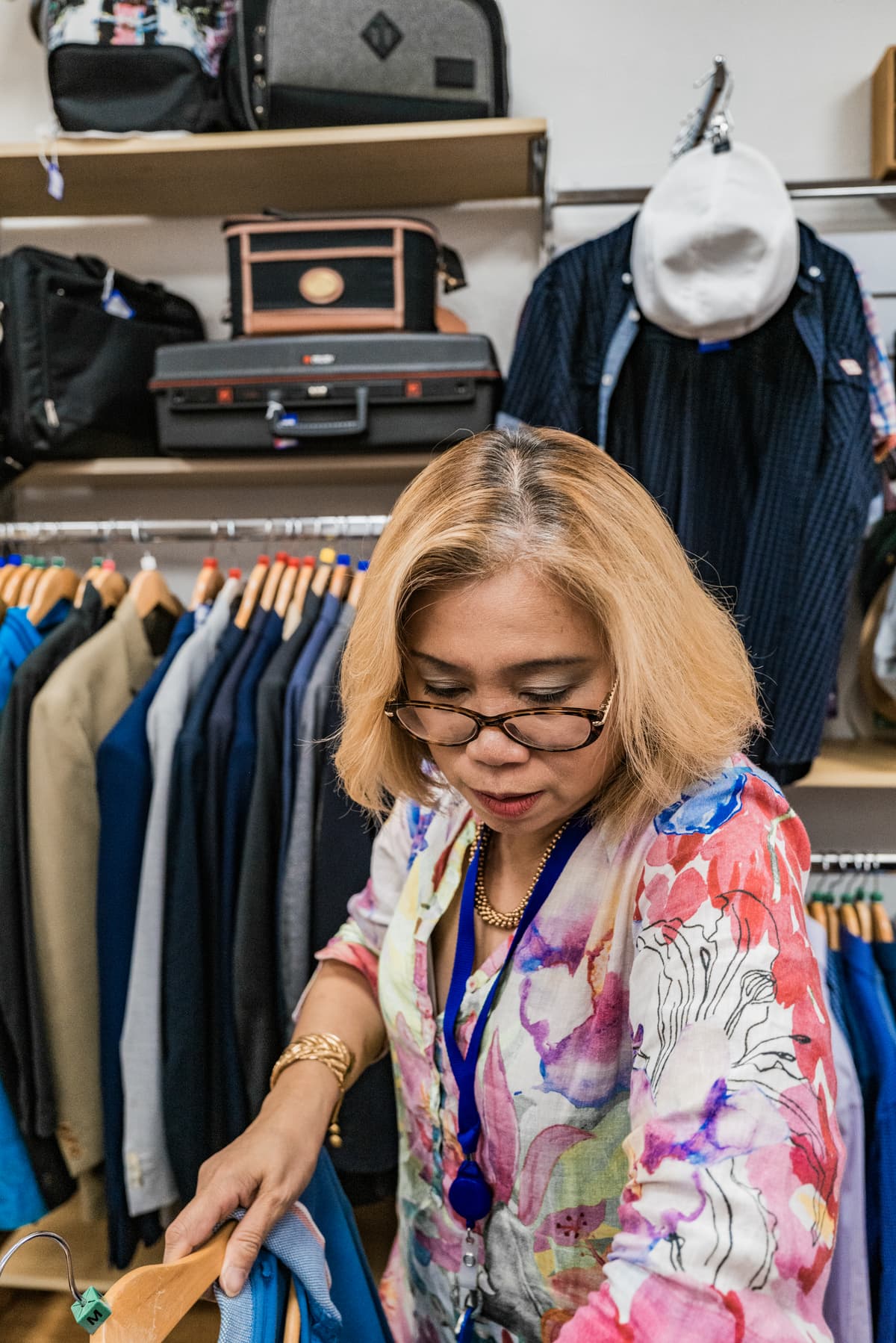 A photo of a shop volunteer.