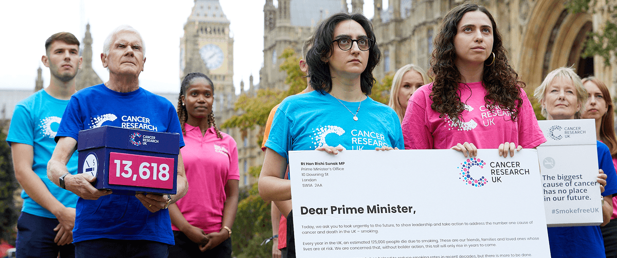 A photo of Campaigns Ambassadors outside the House of Parliament.