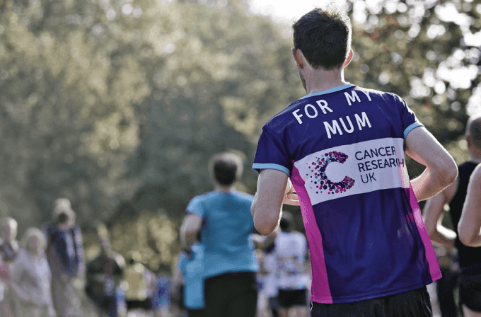 man running on a marathon.