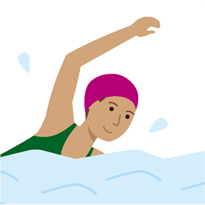 A swimming illustration.