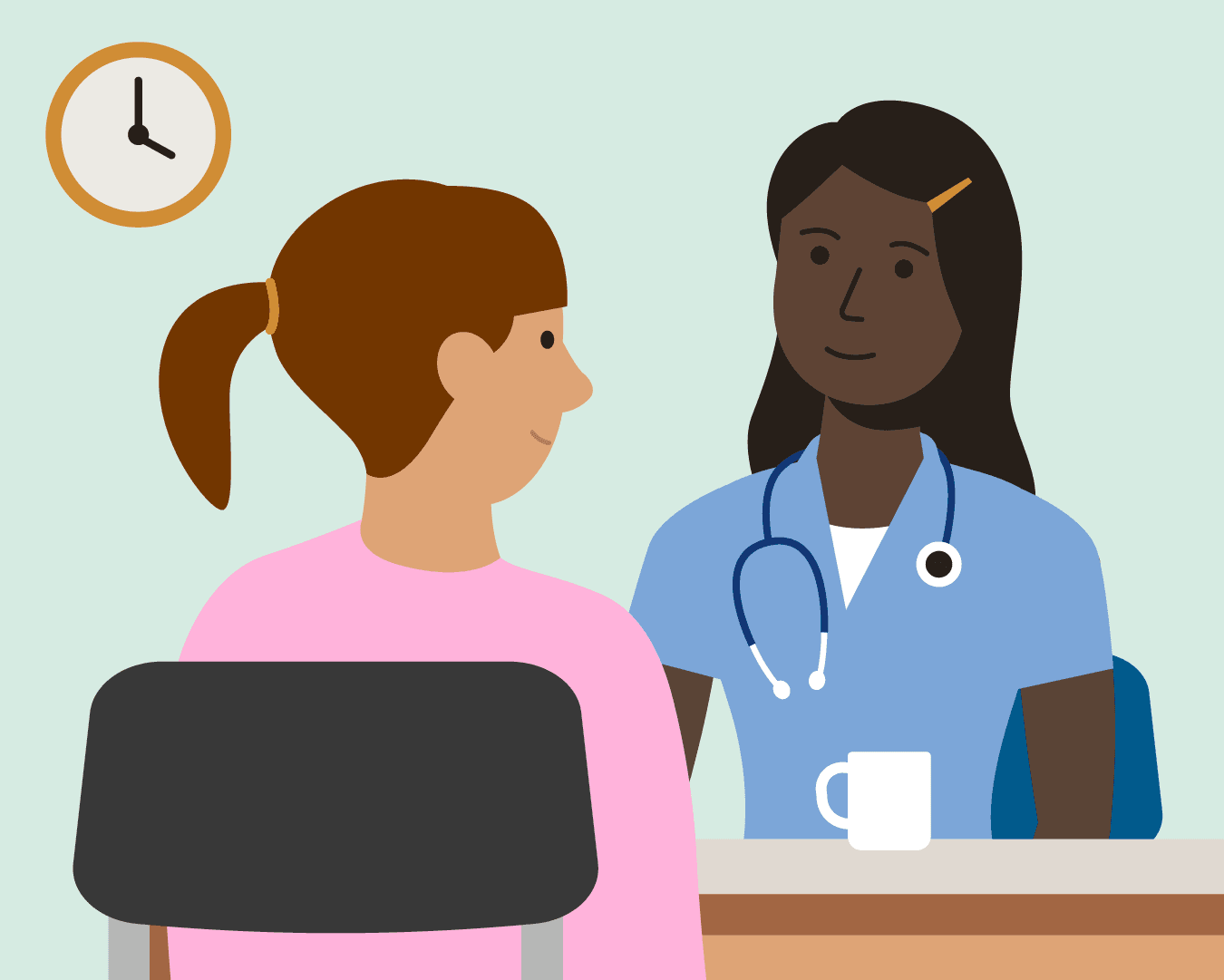 nurse and patient.