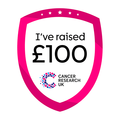 I've raised £100 pink outline shield badge.